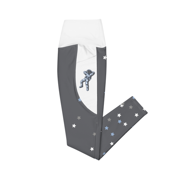 Gray Caviar Crossover leggings with pockets
