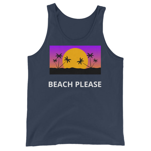 Beach Please! Unisex Tank Top - Shirt Caviar