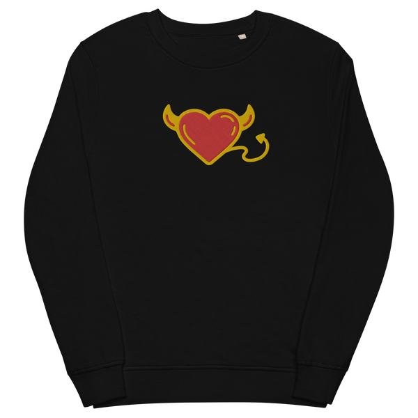 Satans Heart EMBROIDERED Unisex organic sweatshirt