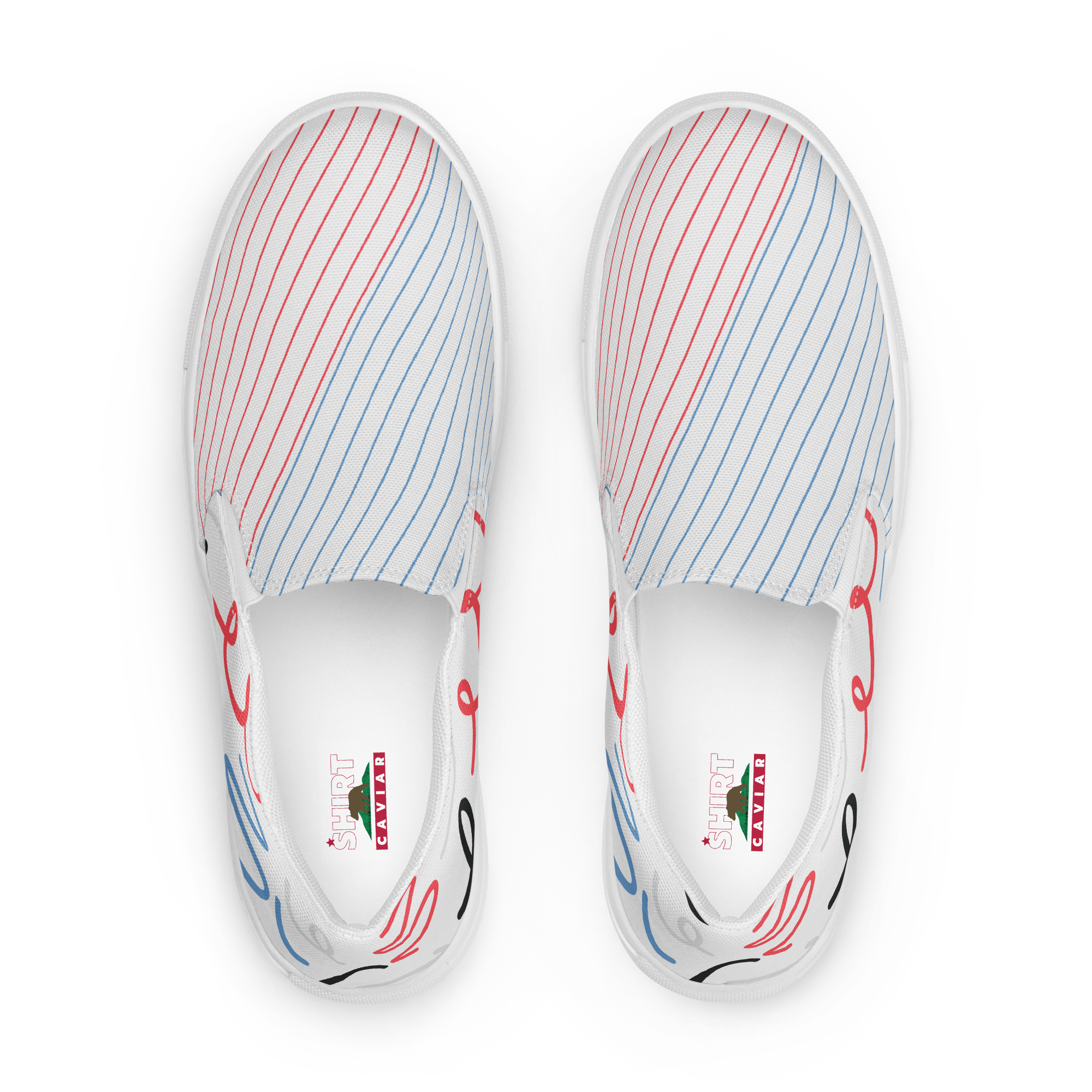 Scribble Caviar Men’s slip-on canvas shoes